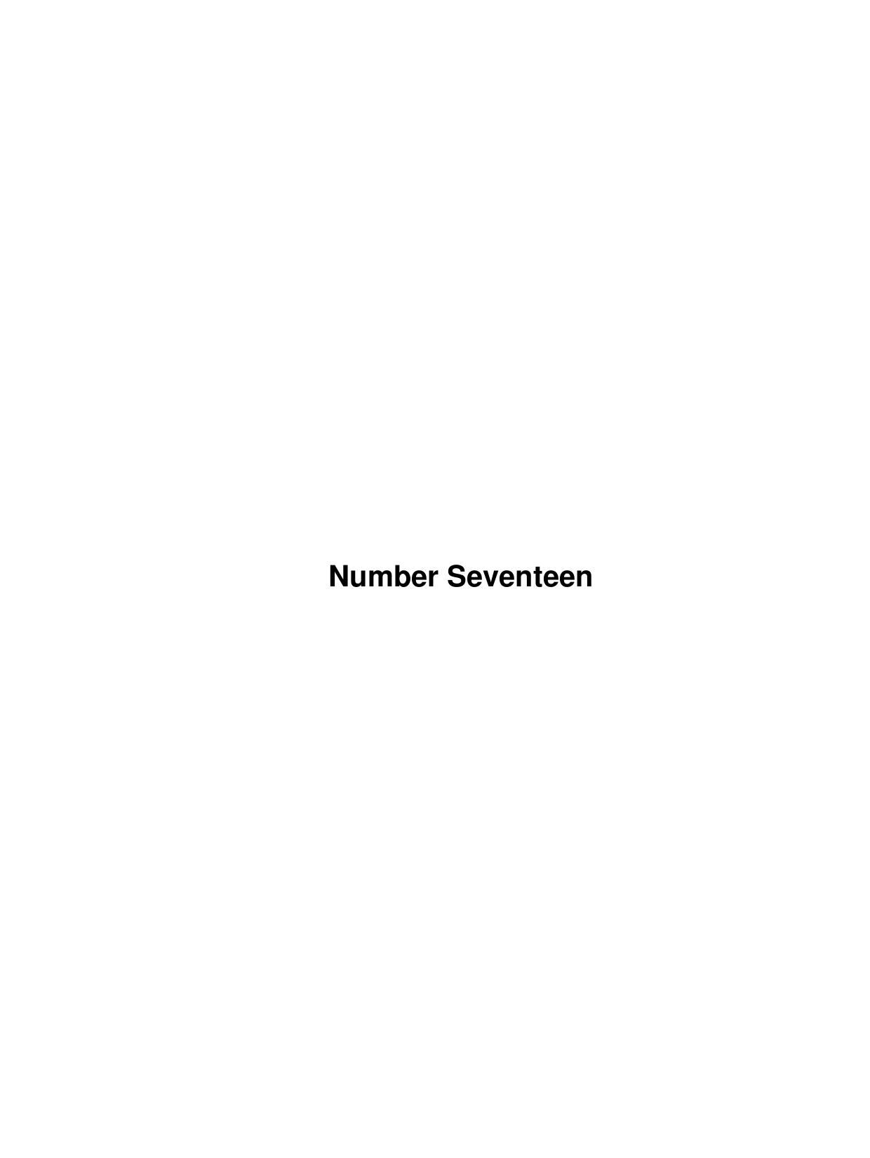 Number Seventeen by Unknown