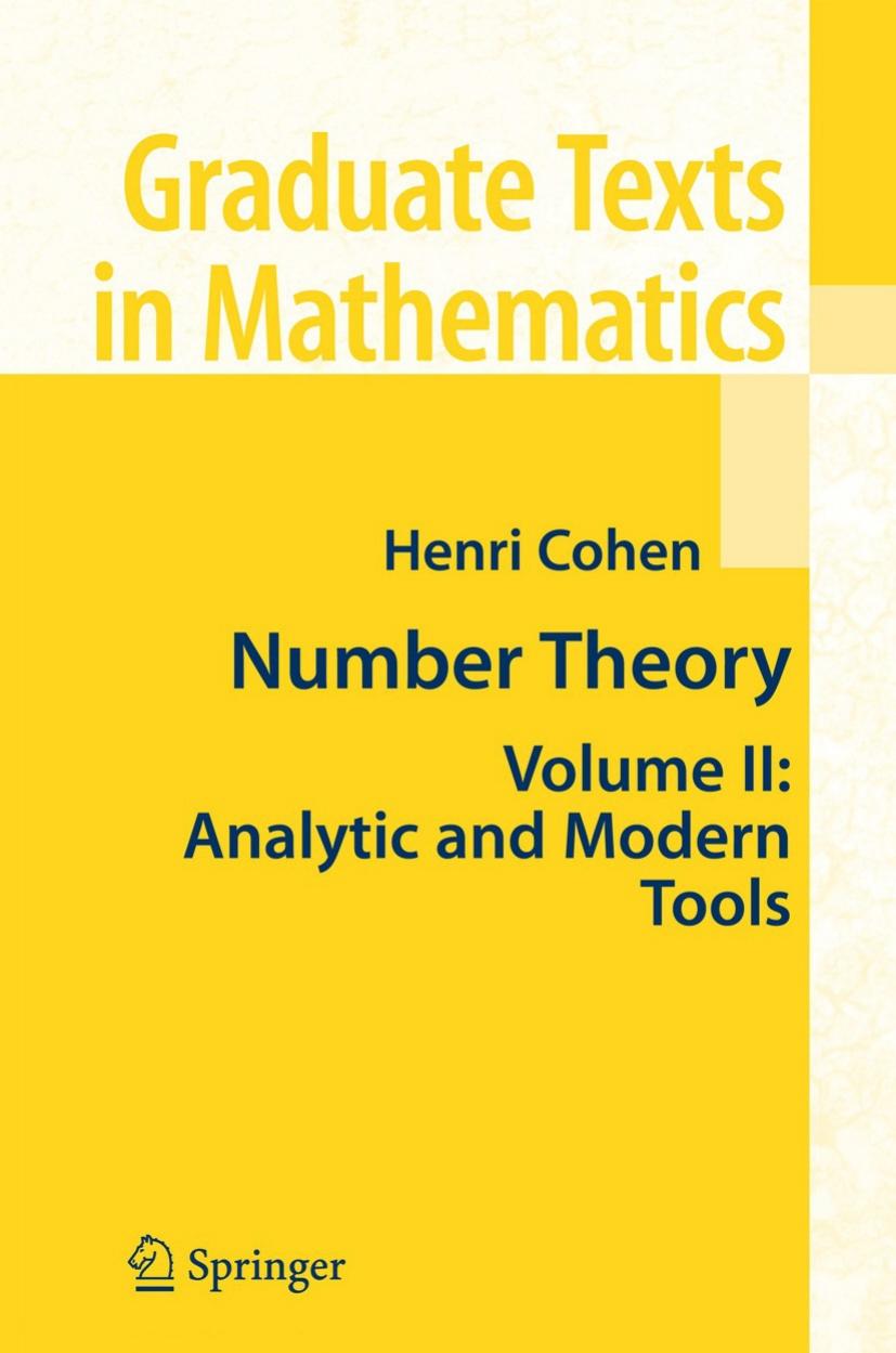 Number theory vol.2. Analytic and modern tools by Cohen H