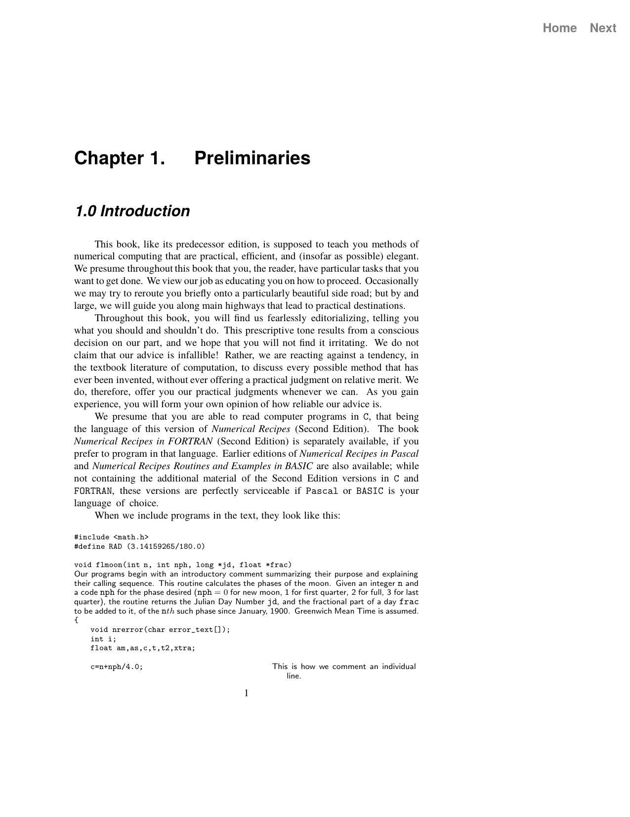 Numerical Recipes in C - Chapter 1. Preliminaries by Unknown