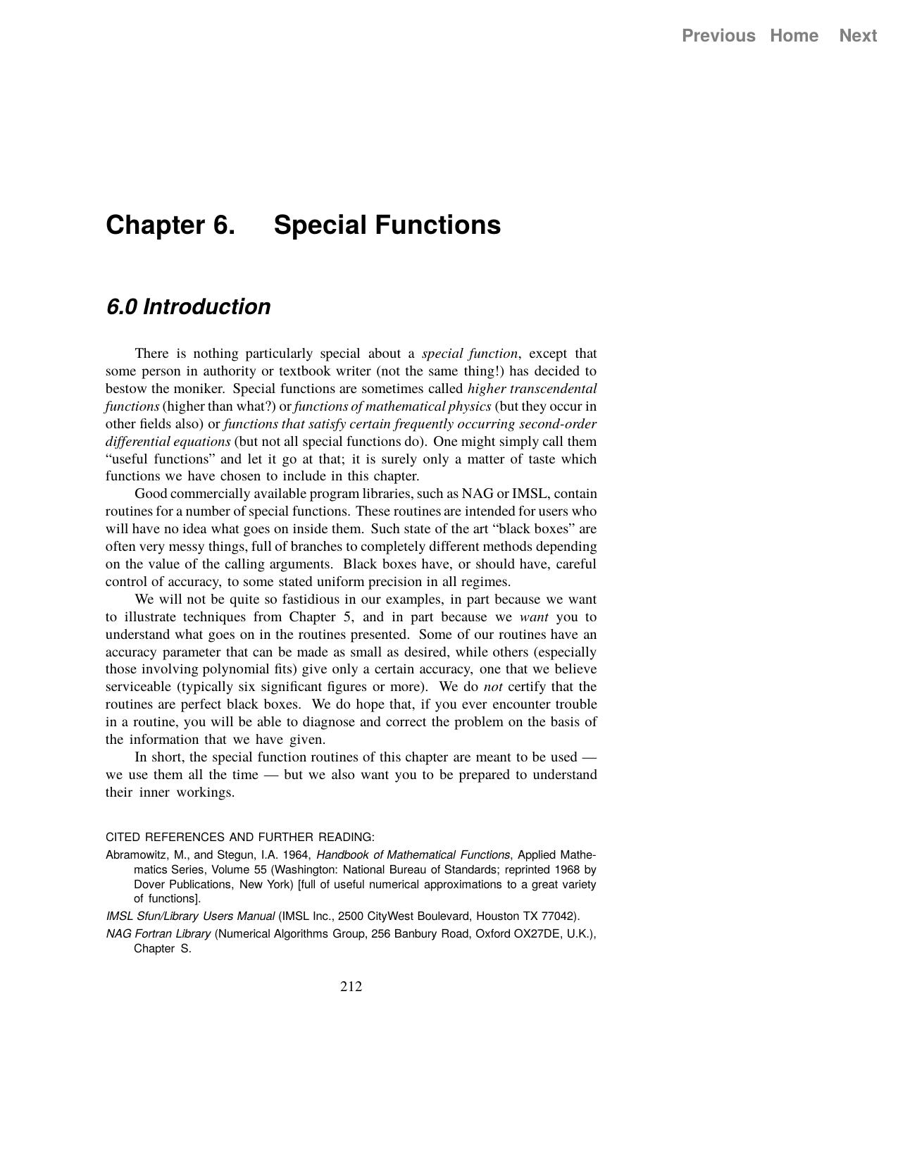 Numerical Recipes in C - Chapter 6. Special Functions by Unknown
