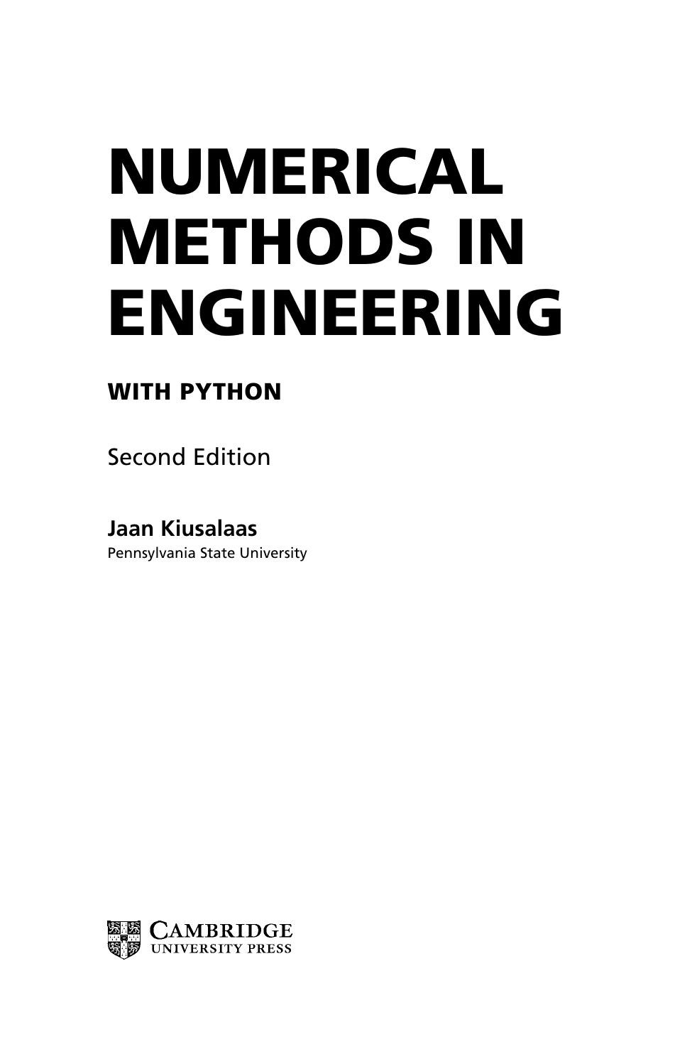 Numerical methods in engineering with Python by Jaan Kiusalaas