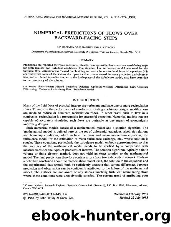 Numerical predictions of flows over backward-facing steps by Unknown