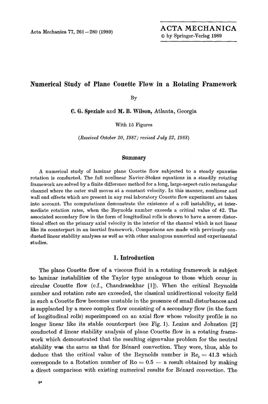 Numerical study of plane couette flow in a rotating framework by Unknown