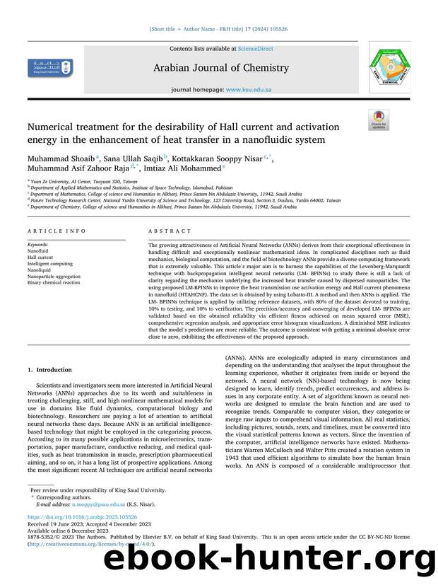 Numerical treatment for the desirability of Hall current and activation energy in the enhancement of heat transfer in a nanofluidic system by unknow