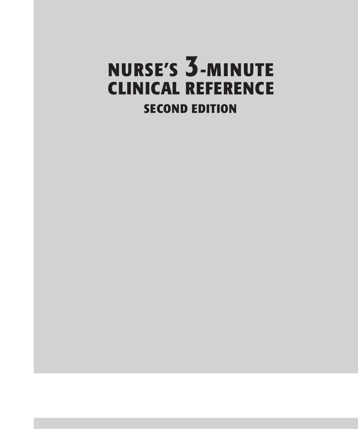 Nurse's 3-Minute Clinical Reference by Unknow