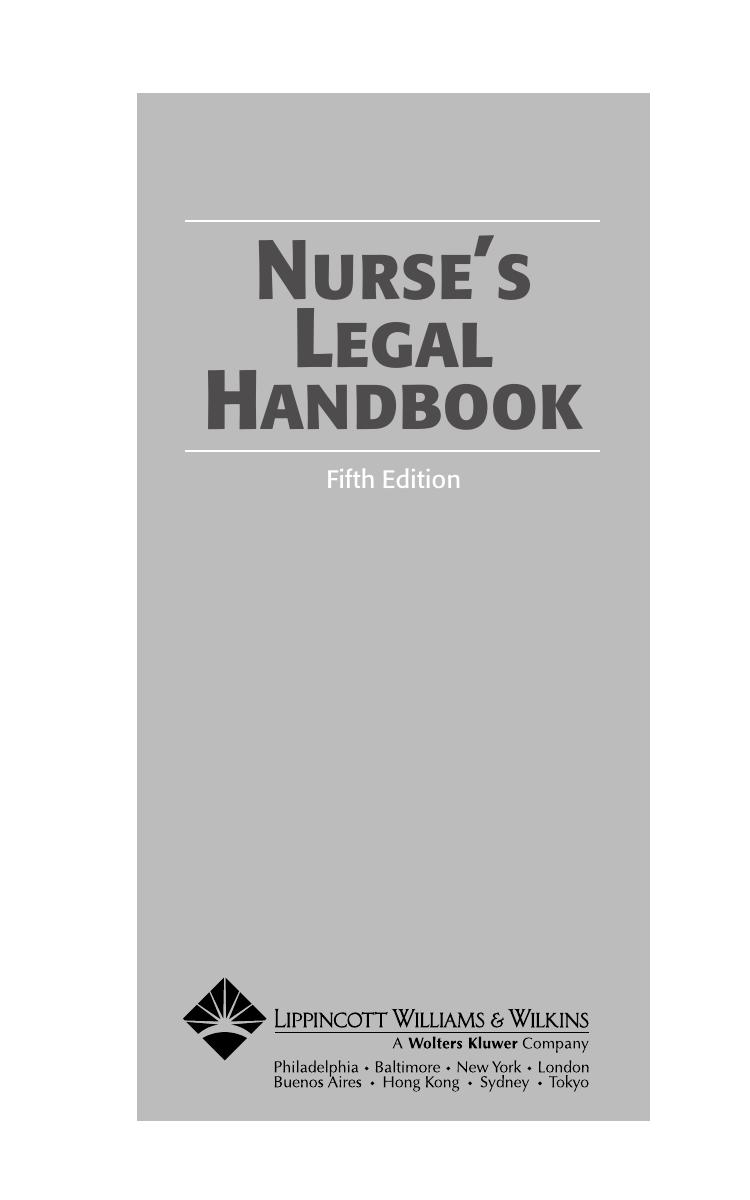 Nurse's Legal Handbook by Springhouse