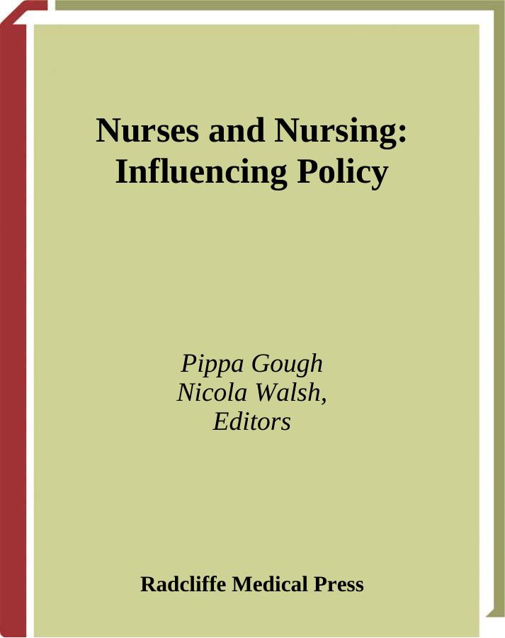 Nurses and Nursing by Pippa Gough Nicola Walsh