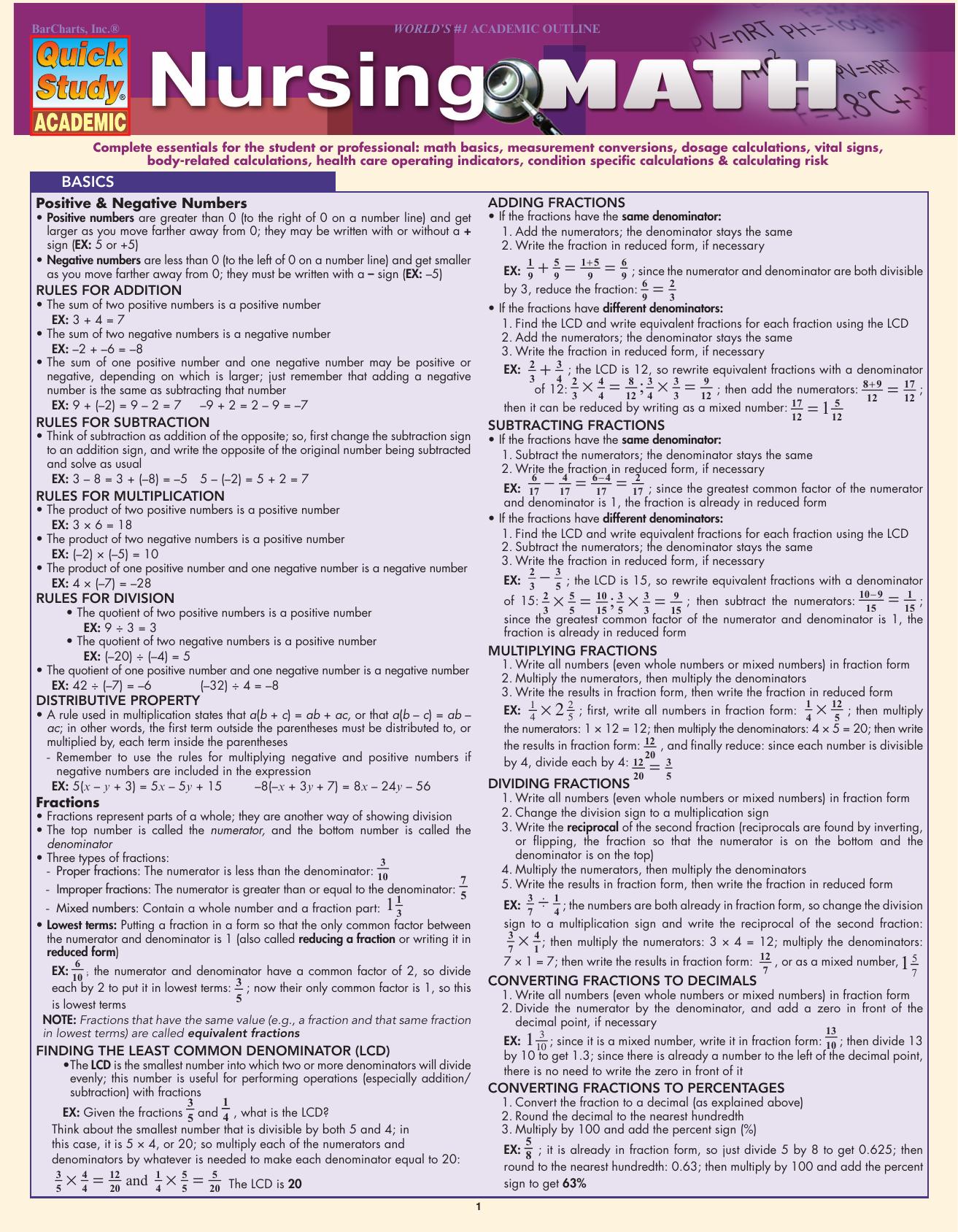 Nursing Math by Unknown