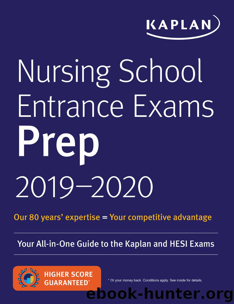 Nursing School Entrance Exams Prep 2019-2020 by Unknown