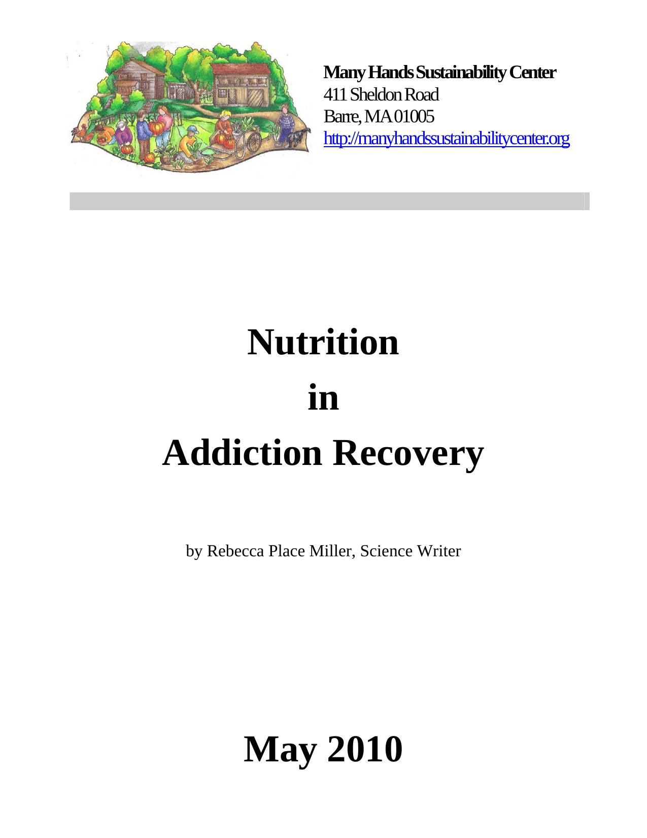 Nutrition in Addiction Recovery by Rebecca Place Miller