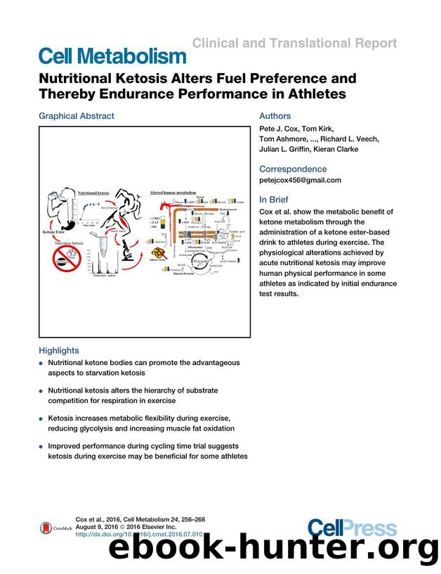 Nutritional Ketosis Alters Fuel Preference and Thereby Endurance Performance in Athletes by unknow