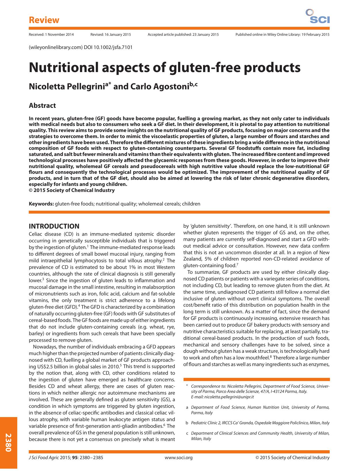 Nutritional aspects of gluten-free products by Unknown