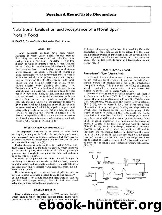 Nutritional evaluation and acceptance of a novel spun protein food by Unknown