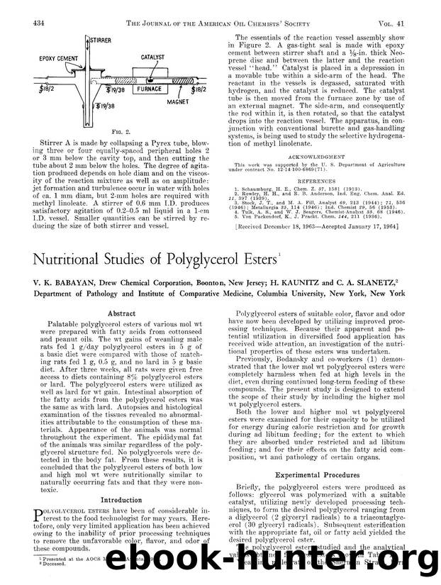 Nutritional studies of polyglycerol esters by Unknown