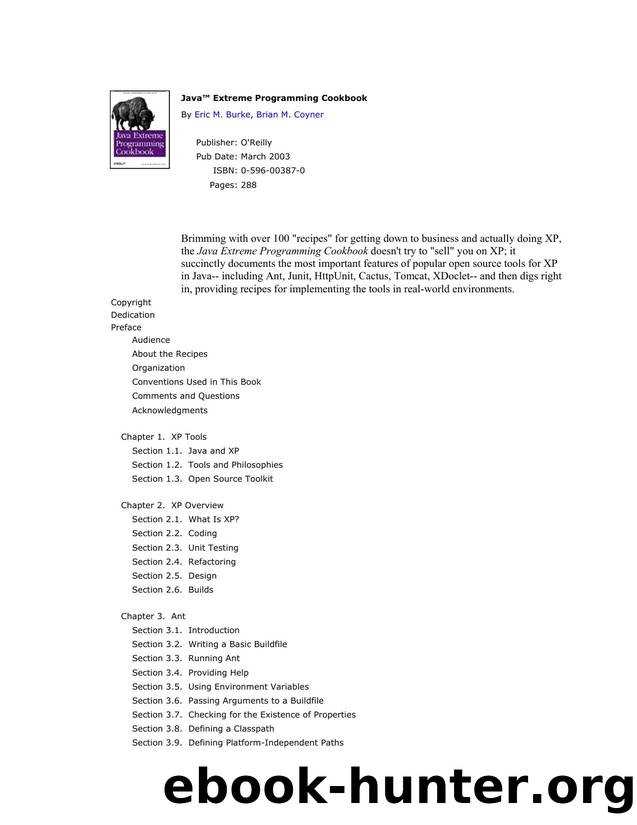 O'Reilly - Java™ Extreme Programming Cookbook by Eric M. Burke Brian M. Coyner