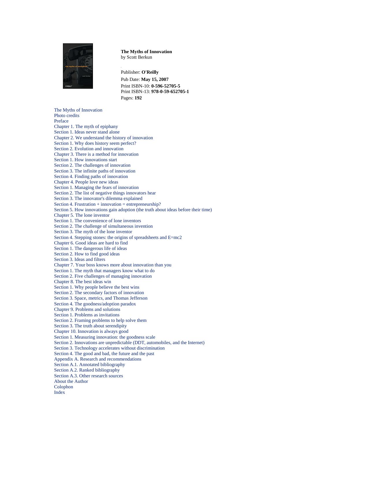 O'Reilly - The Myths of Innovation by Scott Berkun