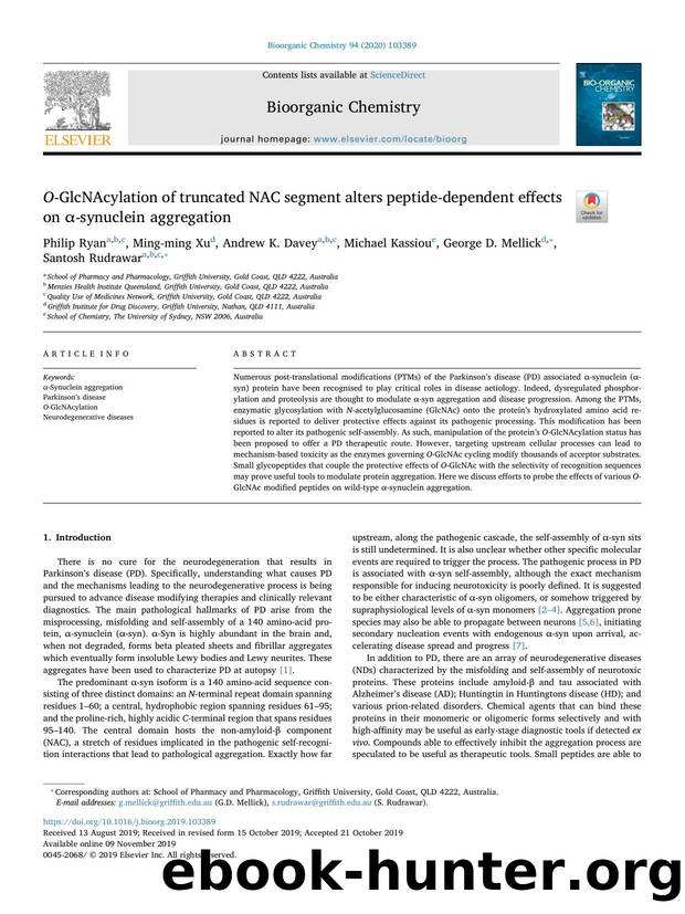 O-GlcNAcylation of truncated NAC segment alters peptide-dependent effects on Î±-synuclein aggregation by unknow