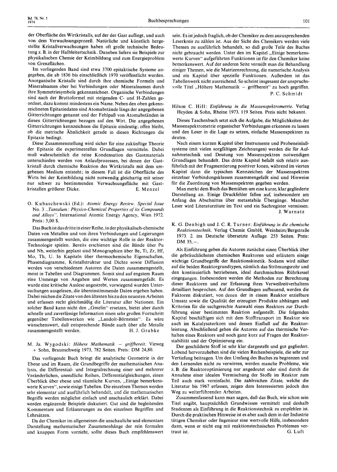 O. Kubaschewski (Ed.): Atomic Energy Review, Special Issue No. 3 "Tantalum: Physico-Chemical Properties of its Compounds and Alloys". International Atomic Energy Agency, Wien 1972. by Unknown