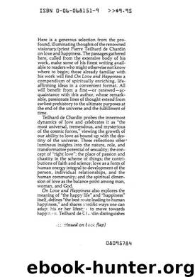 ON LOVE & HAPPINESS by PIERRE TEILHARD DE CHARDIN