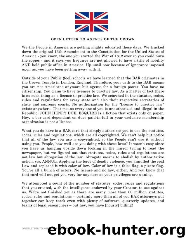OPEN LETTER TO AGENTS OF THE CROWN by Unknown