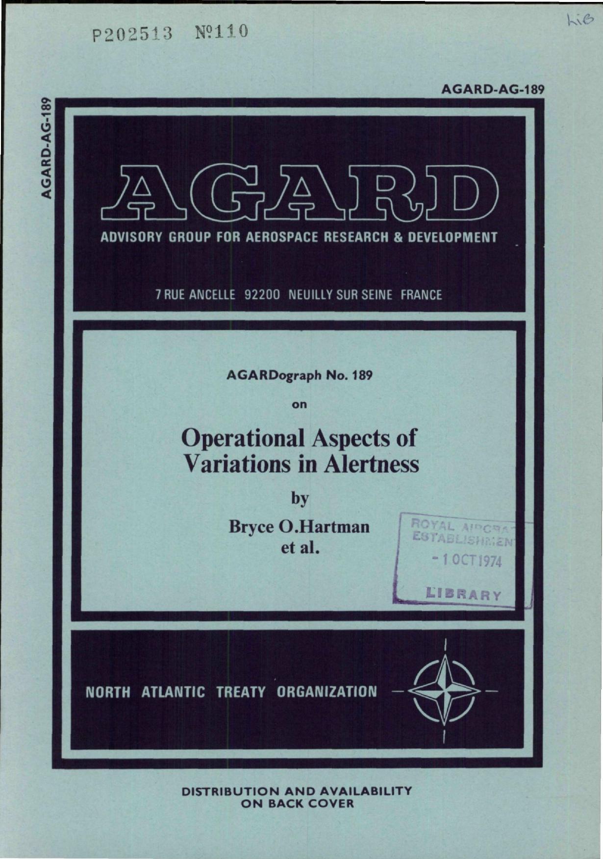 OPERATIONAL ASPECTS OF VARIATIONS IN ALERTNESS by Hartman B.O