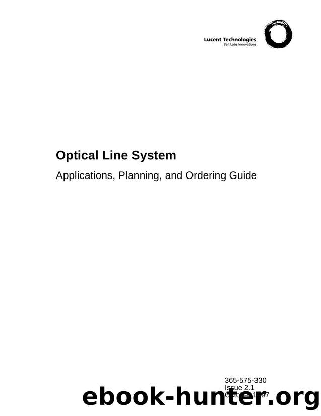 OPTICAL LINE SYSTEM APPLICATIONS,PLANNING, AND ORDERING GUIDE by Unknown
