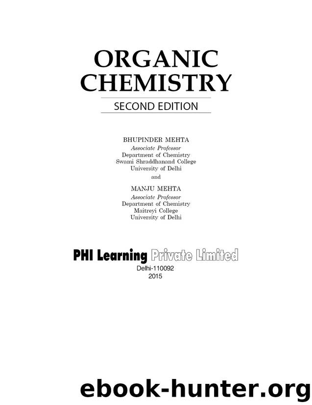 ORGANIC CHEMISTRY by BHUPINDER MEHTA & MANJU MEHTA