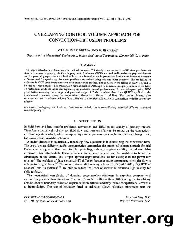 OVERLAPPING CONTROL VOLUME APPROACH FOR CONVECTION-DIFFUSION PROBLEMS by Unknown