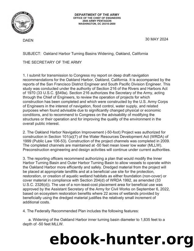 Oakland Harbor Turning Basins Widening, Oakland, California by USACE