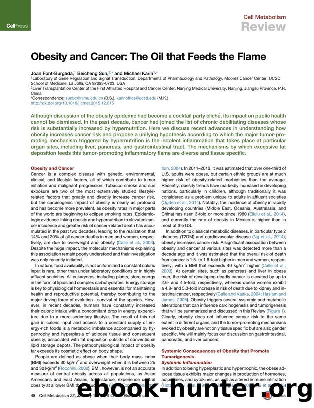 Obesity and Cancer: The Oil that Feeds the Flame by Joan Font-Burgada & Beicheng Sun & Michael Karin