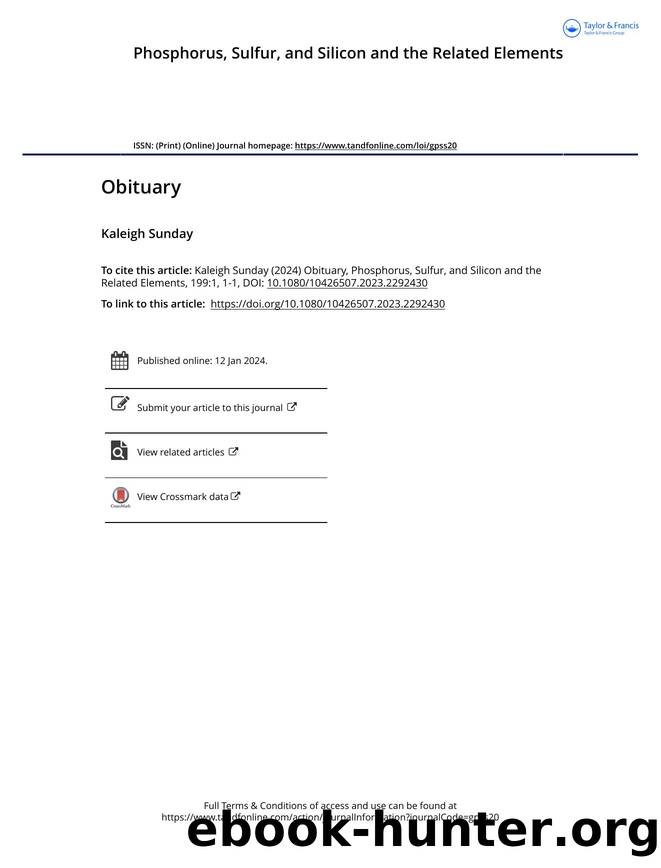Obituary by Sunday Kaleigh