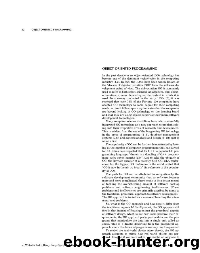 Object-Oriented Programming". In: Wiley Encyclopedia of Electrical and Electronics Engineering by Unknown