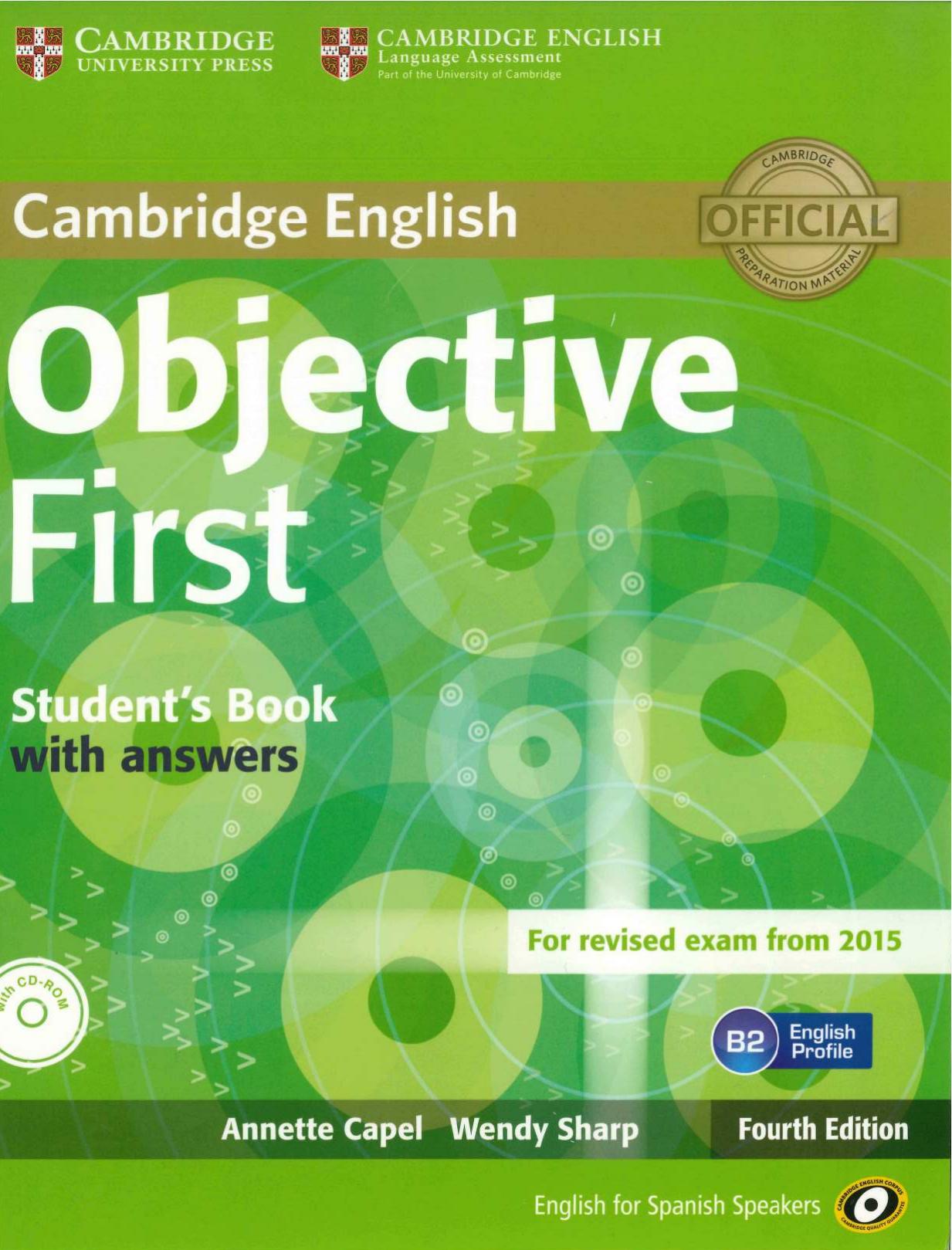 Objective First for Spanish Speakers Student's Book with Answers 4th Edition by Unknow