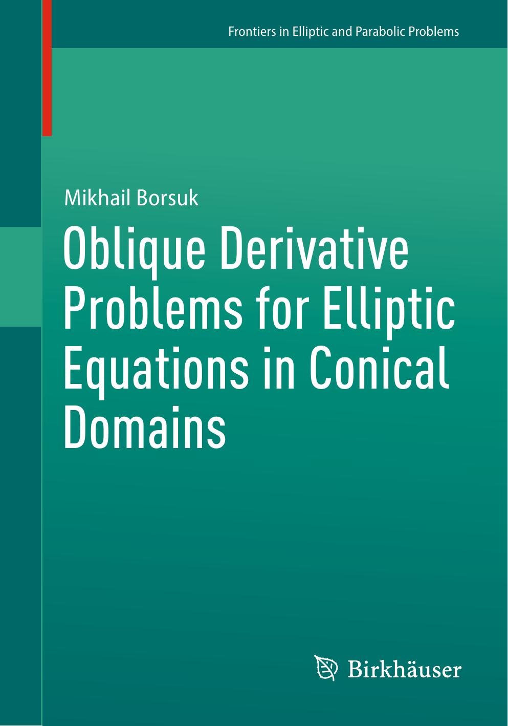 Oblique Derivative Problems for Elliptic Equations in Conical Domains by Mikhail Borsuk