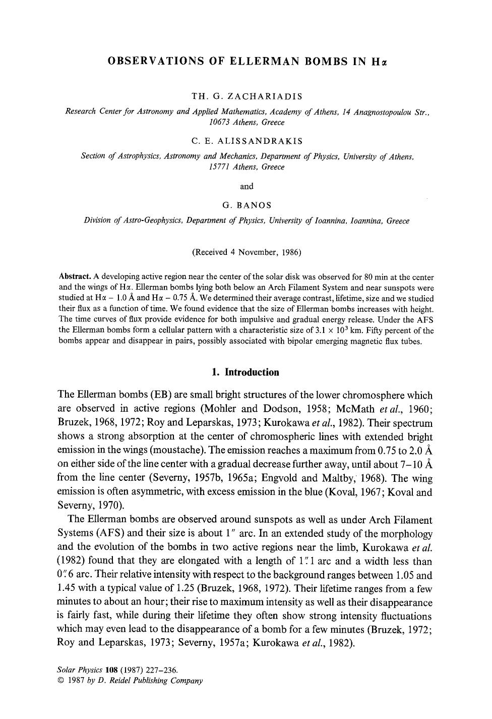 Observations of Ellerman bombs in H &#x03B1; by Unknown