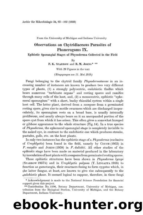 Observations on chytridiaceous parasites of phanerogams IX by Unknown