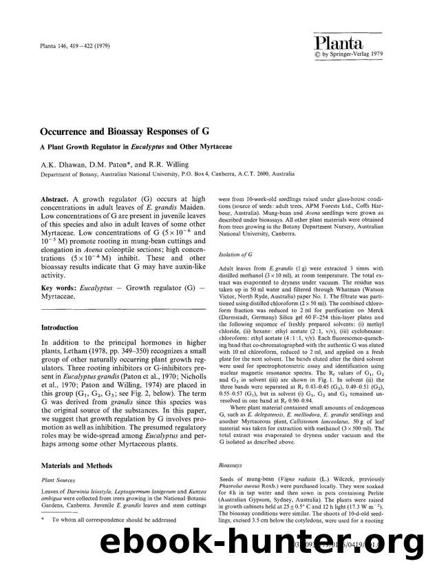 Occurrence and bioassay responses of G by Unknown