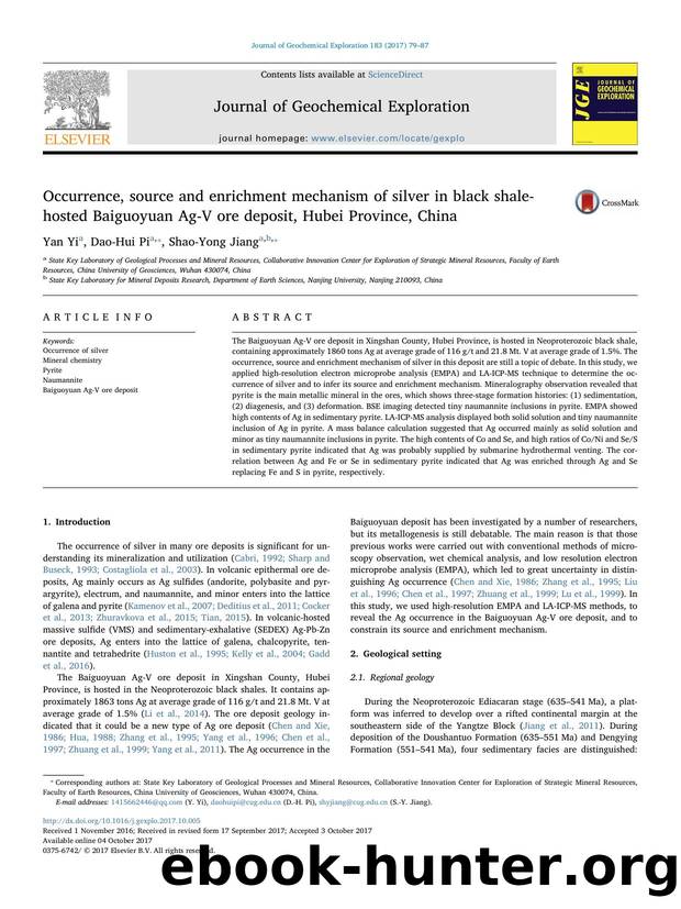 Occurrence, source and enrichment mechanism of silver in black shale-hosted Baiguoyuan Ag-V ore deposit, Hubei Province, China by Yan Yi & Dao-Hui Pi & Shao-Yong Jiang
