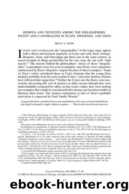 Oedipus and Thyestes among the Philosophers: Incest and Cannibalism in Plato, Diogenes, and Zeno by Mac#9