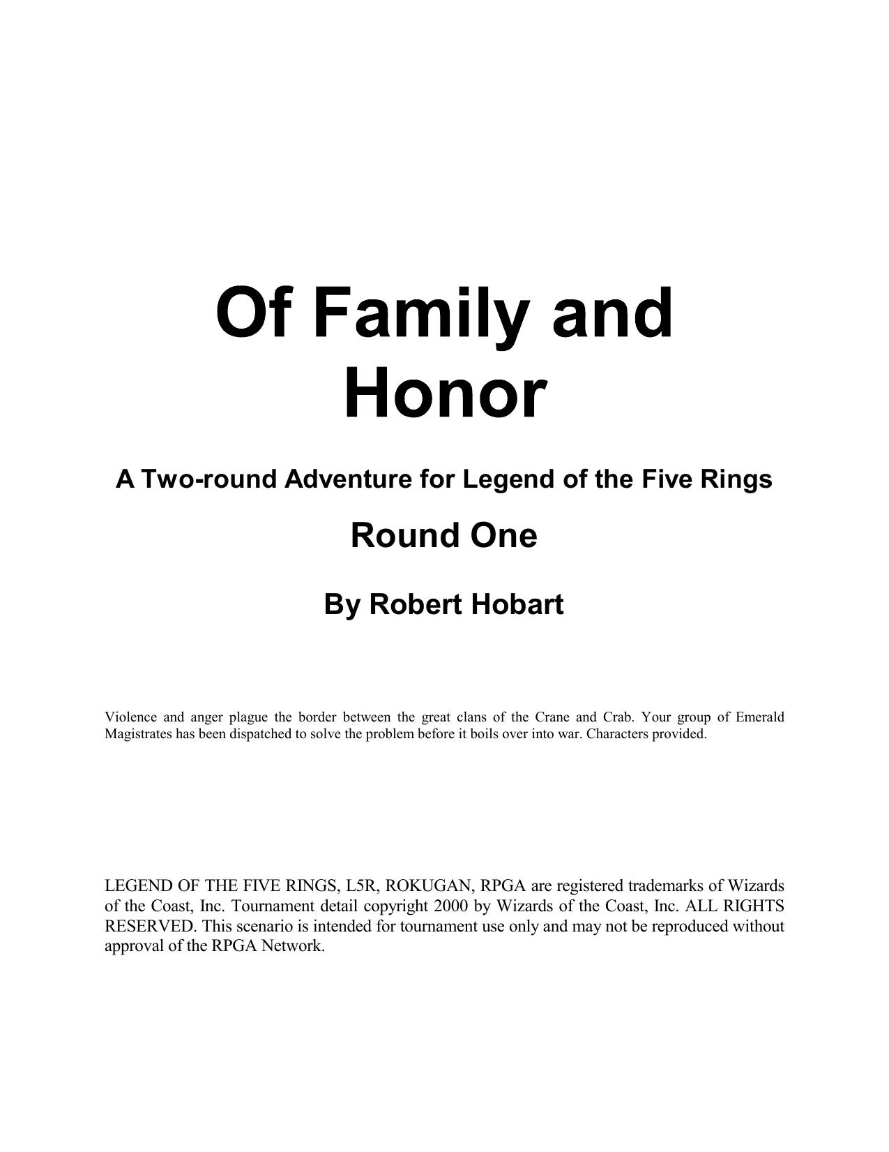 Of Family and Honor by RobHobar