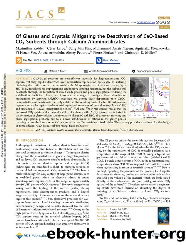 Of Glasses and Crystals: Mitigating the Deactivation of CaO-Based CO2 Sorbents through Calcium Aluminosilicates by unknow