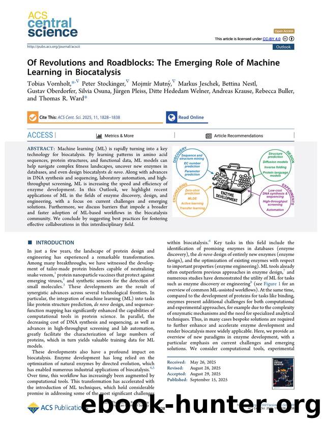 Of Revolutions and Roadblocks: The Emerging Role of Machine Learning in Biocatalysis by unknow