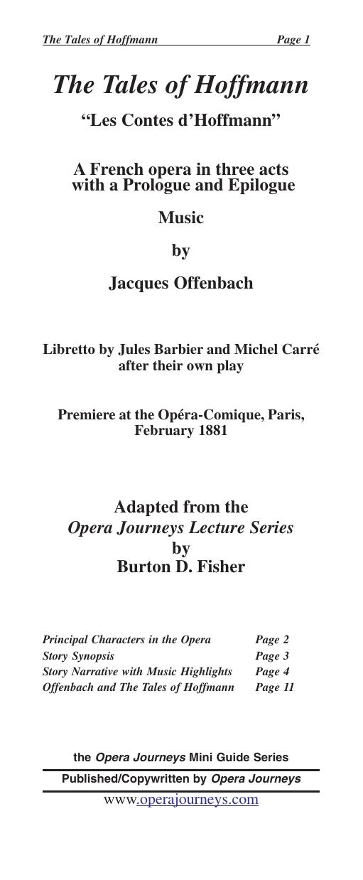 Offenbach's The Tales Of Hoffmann by Unknown