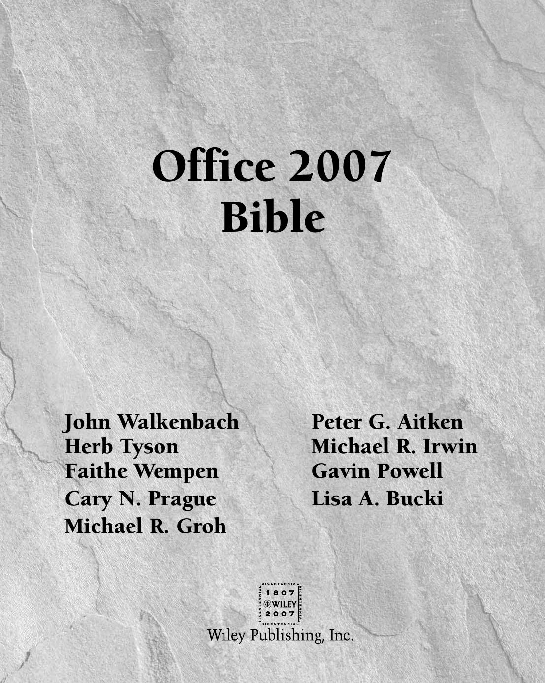 Office 2007 Bible by unknow