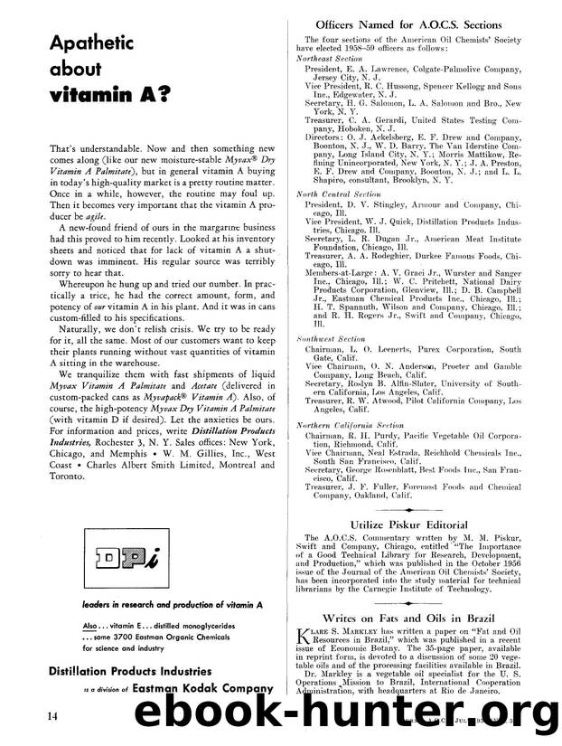 Officers named for A.O.C.S. sections by Unknown