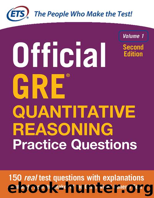 Official GRE Quantitative Reasoning Practice Questions, Volume 1 by Educational Testing Service