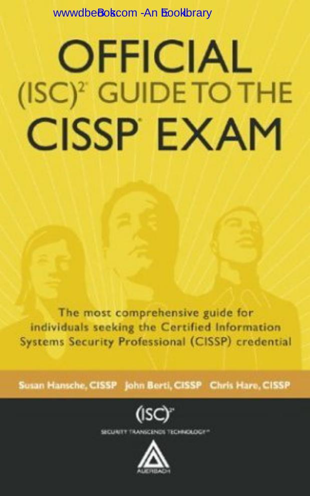 Official by Susan Hansche CISSP John Berti CISSP Chris Hare
