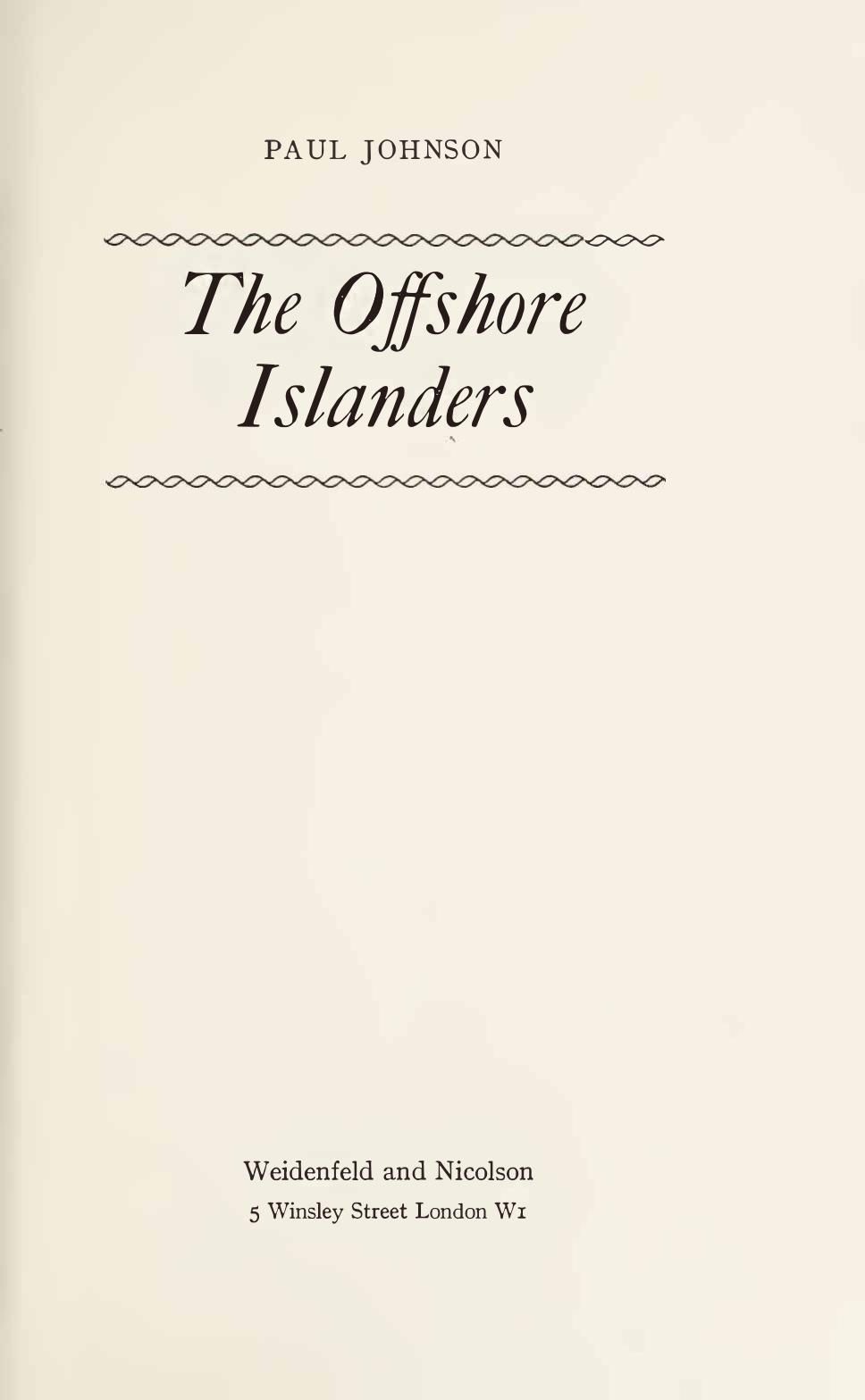 Offshore Islanders - History of English People by Paul B. Johnson