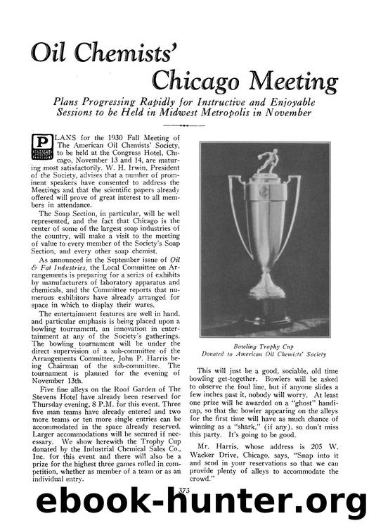 Oil Chemists' Chicago Meeting by Unknown