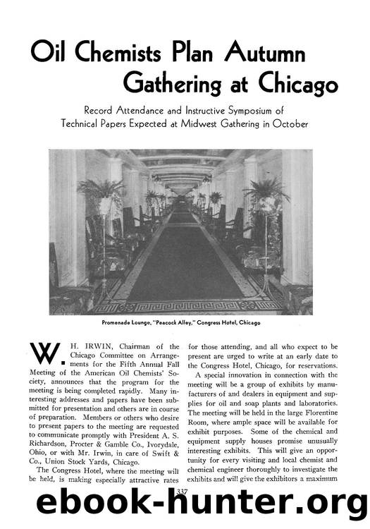 Oil chemists plan autumn gathering at Chicago by Unknown